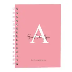 Caderno Feminino Personalizado Moderna Letra Cores 14x20