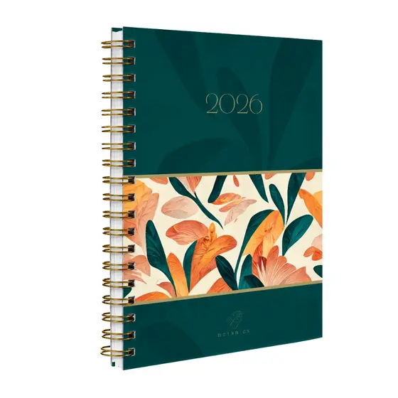 Agenda Planner Semanal 2026 Botanics Floral Jungle Musgo