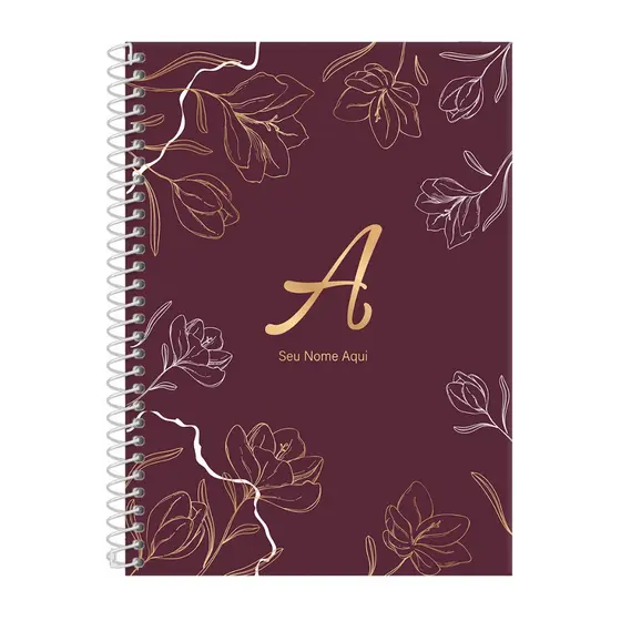 Caderno Feminino Colegial Personalizado Sunny Flower