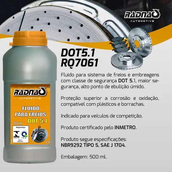Fluído Para Freio Dot 5.1 (500 Ml) Radnaq