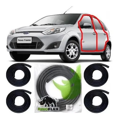 Kit 4 Borrachas De Porta Lateral Fiesta 2009 2010 2011 2012