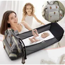 Bolsa Mochila Maternidade Vira Berço Troca Bebê Porta Frauda