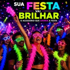 Kit Marabu Para Festa Adereço Neon Balada - Carnaval - Aniversário - Casamento - Churrasco