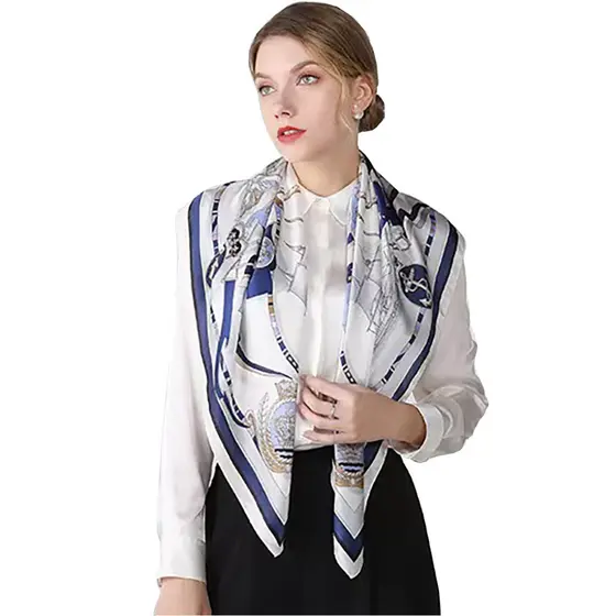 Lenços Cetim Cabeça Pescoço de Seda Super Moda Elegante Primavera Grande 90cmx90cm