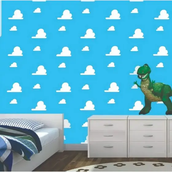 ADESIVO PAREDE NUVENS TOY STORY KIT NUVENS BRANCAS + ESTRELAS QUARTO BEBÊ autocolante