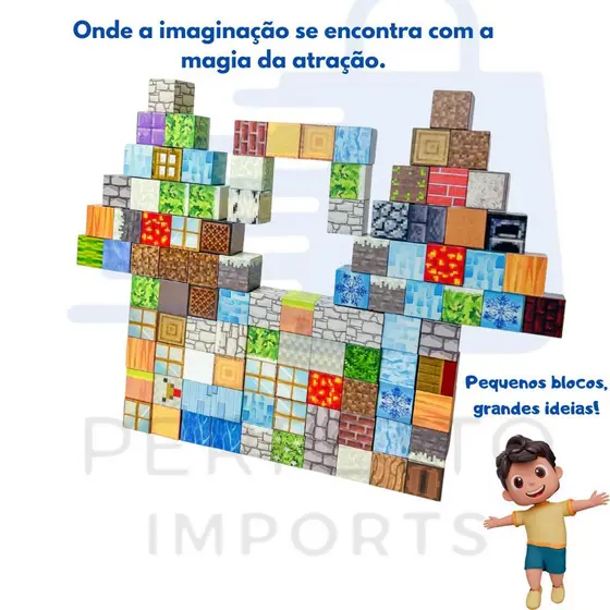 64 Blocos Magneticos De Construção Sortidos Brincar Coleção