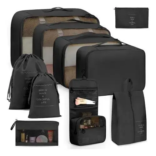 Kit 10 Necessaire Feminina Organizador De Malas Para Viagem