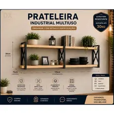 Prateleira Estilo Industrial 115Cm X 14Cm + Suporte 15X36 Cm