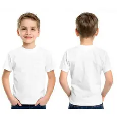 Camisa infantil Branca 100% poliéster
