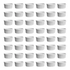 Kit 60 Ramekin 150ml Porcelana cor Branca Finger Foods Servir Buffet