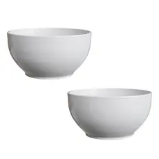 Kit 2 Tigelas Bowl Porcelana Branca 500ml Cumbuca De Feijoada Acai Sopa Caldos Restaurante Buffet