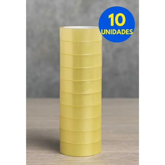 Kit Durex pequeno Fita Adesiva 12mm x 10m Escolar e Escritório Kit e Unidade