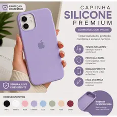 Capa Case Iphone Silicone Aveludada Capinha Iphone 11 12 13 14 15 16 Pro e Pro Max Câmera Aberta