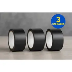 Fita Adesiva para Vedação Silver Tape Preta Reparo Multiuso Extra Forte Kit com 3 unidades