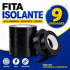 Fita Isolante Profissional Preta Resistente Alta Fixação Uso Elétrico Doméstico e Manutenções - Kits