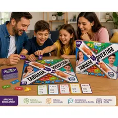 Jogo de Tabuleiro Tabuada Divertida 160 Peças Brinquedo Educativo Infantil Jogo de Matemática Raciocino Lógico