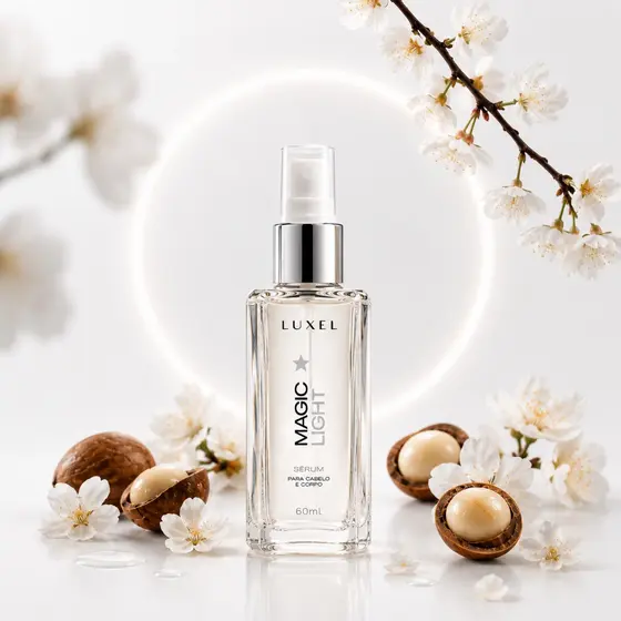 Óleo Reparador de Pontas Antifrizz Nutrição e Brilho Sérum Capilar Luxel Magic Light