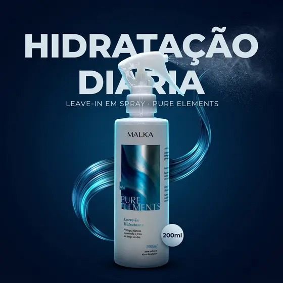 Creme para Pentear Cabelo com Frizz Hidratação Antifrizz Malka 200ml