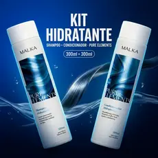 Kit Hidratação de Cabelo Malka Shampoo e Condicionador Para Cabelo Seco e Sem Brilho