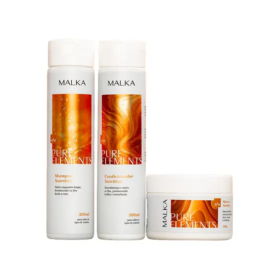 Kit Tratamento para Cabelo Seco com Frizz Nutrição Capilar Completo Malka