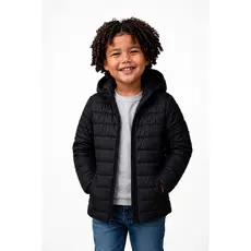 Jaqueta Puffer Infantil Masculino Pelinhos Com Touca Inverno