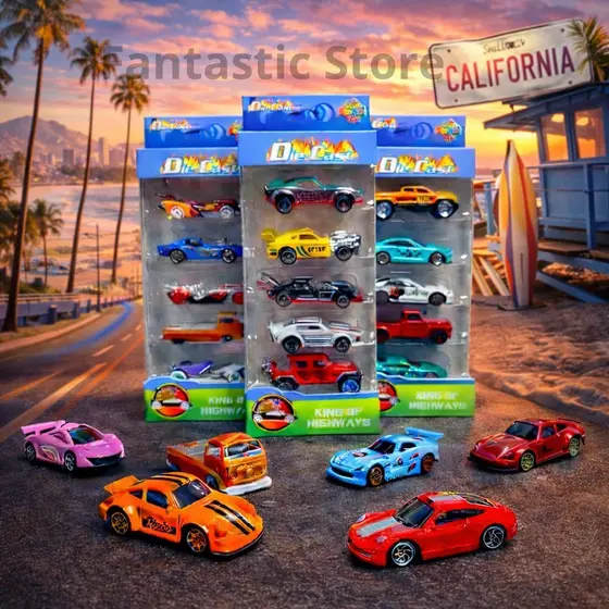 Kit Coleção 4 Carrinhos de Ferro Mini Carros Resistentes Coleção