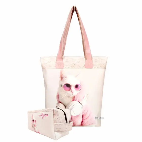 Bolsa Feminina Nécessaire Feminina Pet Adulto Gatinha Charmosa Magicc Bolsas BN-179