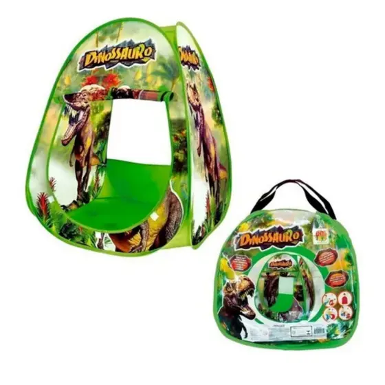 Barraca Tenda Infantil Iglu Toca Cabana Dinossauros Dm Toys Cor Verde
