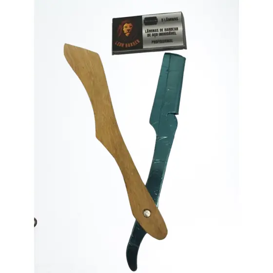 Navalha Navalhete Cabo Madeira | Lamina  Profissional Barbeiro  Barbearia Barba Cabelo Corte