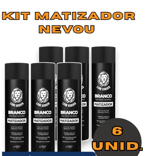 Kit 6 und Matizador para cabelo e barba Super Branco Nevou 250ml Leon Barber