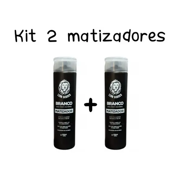 Kit Com 2 Matizadores Branco Leon Barber 250ml