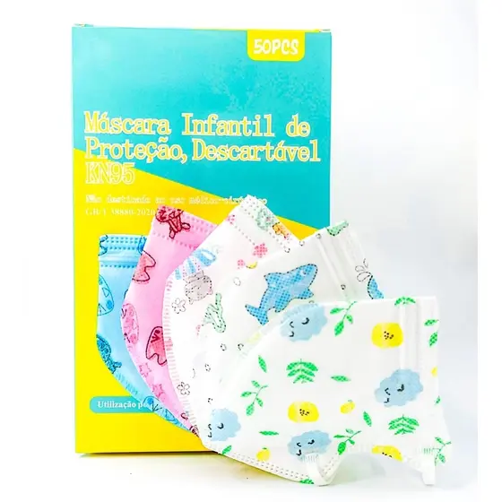 Kit Com 10 Mascara Infantil Kids Kn95 N95 Pff2 Estampada