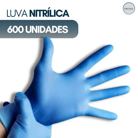 Até 1000 UND Luva Descartável Nitrílica para Procedimento Azul Nitrilo Tam. P M G Caixa Fechada Atacado Hipoalergenica