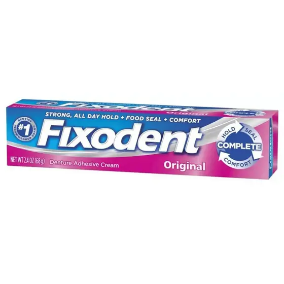 Kit 6 Unidades Fixodent 68g 100% Original (6 Tubos) Adesivo Extra Forte Prótese Total Aplicação Fácil