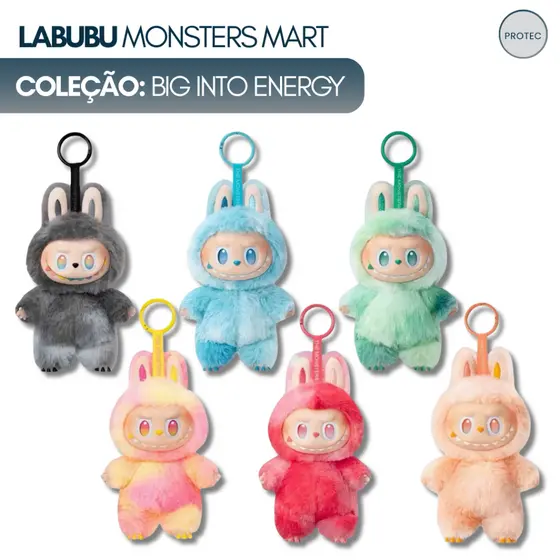 Chaveiro Labubu Pelucia The Monster Big Into Energy Pingente