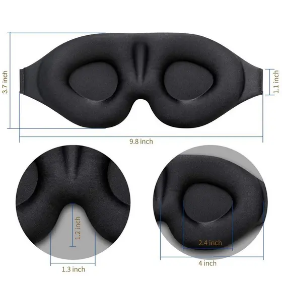 3D Máscara Espuma Confortavel de dormir, 100% Sombra Blackout, Zero Pressão Eye, Venda, Tampa do olho noturno