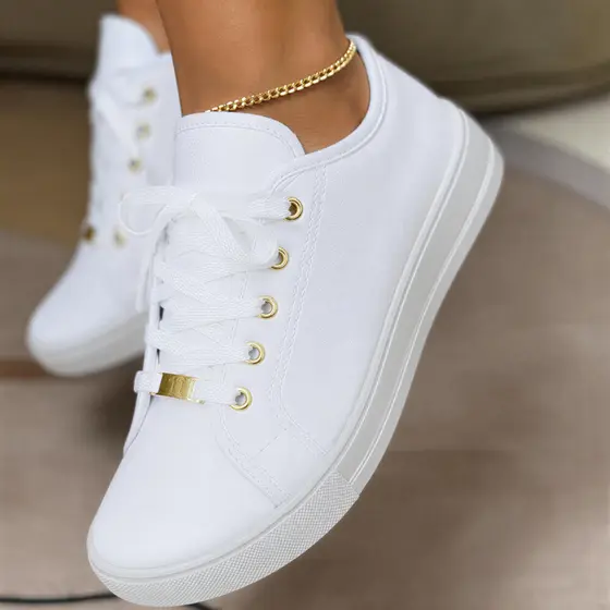 Tênis Feminino Branco Casual Leve e Confortável Calce Fácil Dia a Dia