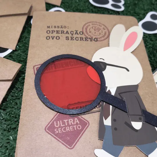 Caça aos ovos Missão secreta - Personalizado - Lupa especial
