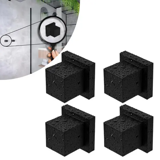 Kit 04 Acabamentos Quadrados Registro Metal e ABS Preto Fosco - Padrão Deca Banheiro Casa e Cozinha