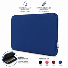 Capa Maleta de Notebook 13" 14" 15,6" 17" Polegadas Resistente a Respingos Zíper De Metal Lisa Macia