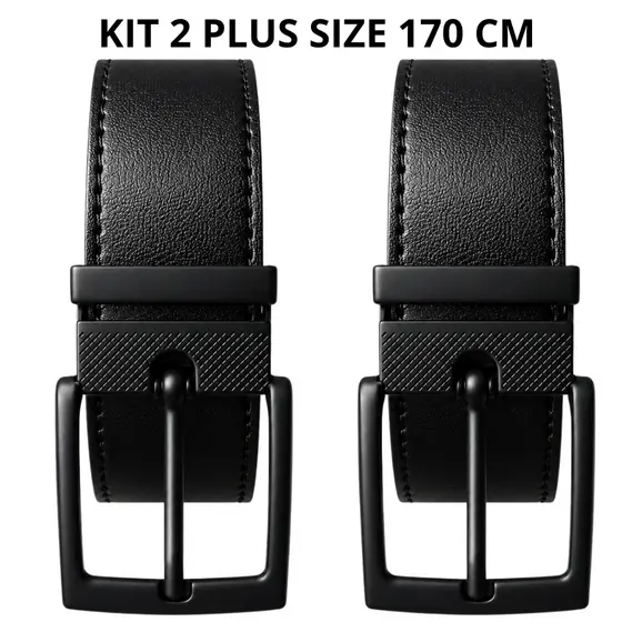 Cinto Masculino Plus Size de Couro Social Clássico 170 Cm Ajustável Largo Fivela Removível