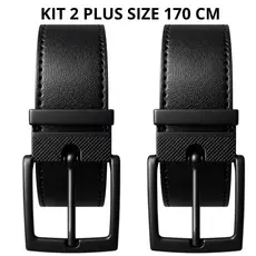 Cinto Masculino Plus Size de Couro Social Clássico 170 Cm Ajustável Largo Fivela Removível