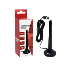 Antena Digital Interna Amplificada HD Portátil Cabo 5 Metros Sinal TV Digital Alta Definição Compatível com Smart TV
