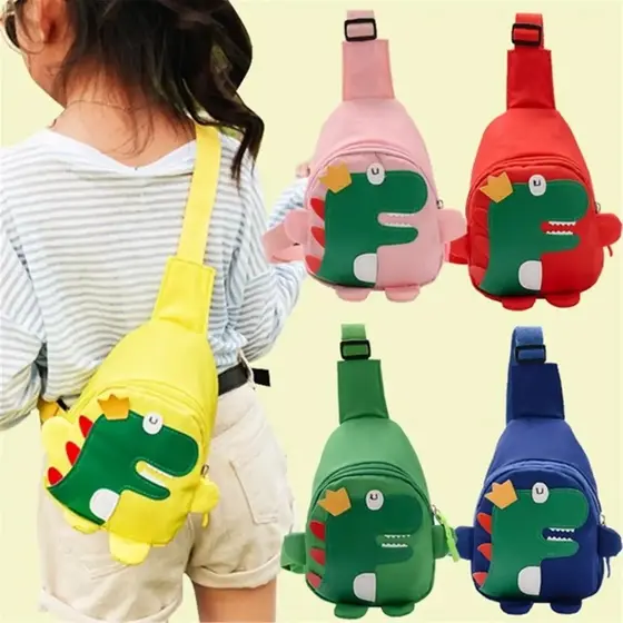 Mochila Infantil com Desenho Animado de Dinossauro, Arnês de Viagem ao Ar Livre, Ideal para Escola