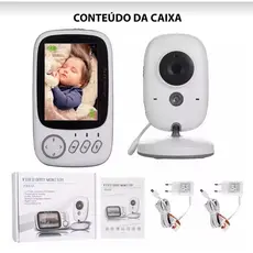 Babá Eletrônica com Monitor Visão Noturna Áudio Bidirecional Sensor de Temperatura Monitor Infantil Digital