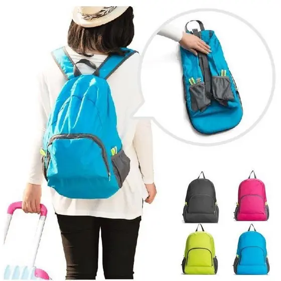 Mochila de Nylon Dobrável Para Viagem