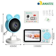 Baba Eletronica Monitor Video bebe HD, 2.4g Wifi Visão Noturna Sensores de Temperatura anjgg