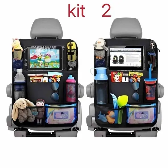 kit 2  Bolsa de armazenamento de encosto de banco de carro
