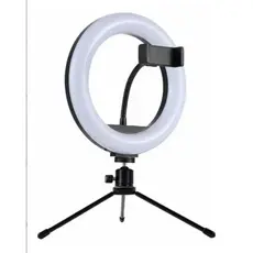 Anel Ring Light 8 Pol + Tripé De Mesa + Suporte Cel Video
