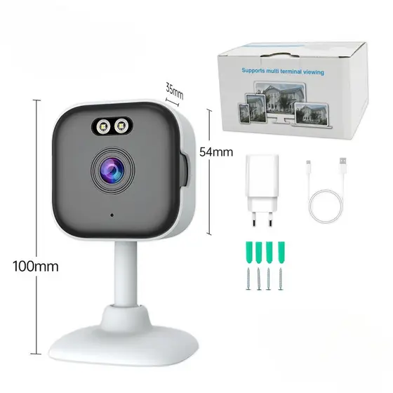 Câmera IP WiFi HD 1080P Interna Visão Noturna Colorida Áudio Bidirecional PTZ Detecção de Movimento Monitoramento